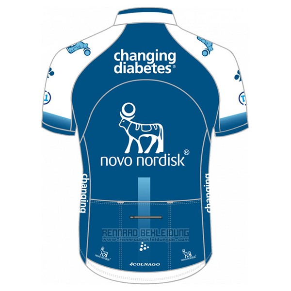 2017 Fahrradbekleidung Novo Nordisk Blau Trikot Kurzarm und Tragerhose - zum Schließen ins Bild klicken